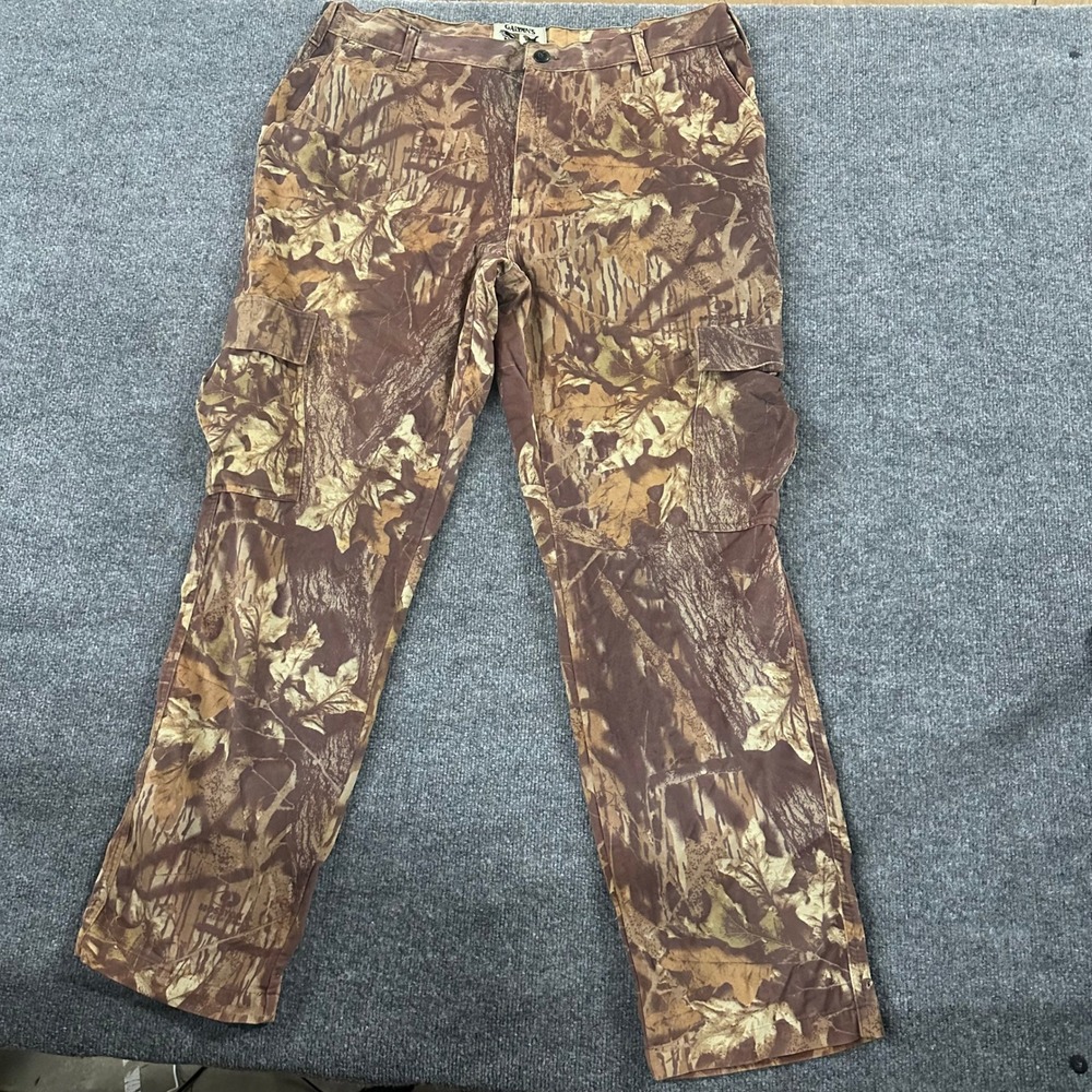 Galyan's Cargo Pants Mens Size XL Mossy Oak Camo Break-Up Cotton Blend Outdoor